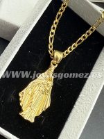 Cadena 3 mm*50cm+virgen del Carmen ,acero 316L chapado oro 18k-