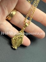 Cadena 3 mm*50cm+virgen del Carmen ,acero 316L chapado oro 18k- - Imagen 2