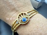 Pulsera rígida ojo turco ,acero 316 L chapado oro 18k - Imagen 2