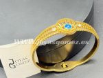 Pulsera rígida ojo turco ,acero 316 L chapado oro 18k