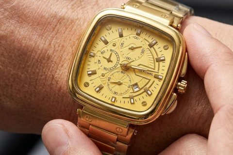 Reloj dorado,acero 316L chapado oro 18k
