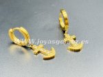 Pendientes ancla, acero 316L chapado oro 18k