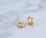 Pendientes matizados 10mm, acero 316L chapado oro 18k