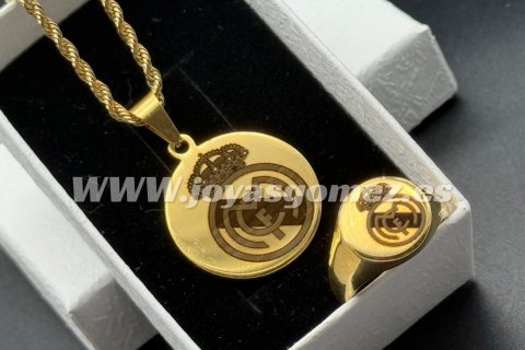 Conjunto de tu equipo, medalla, cordón y sello tallas 20-22-24-26-28, grabado láser, acero 316L chapado oro 18k