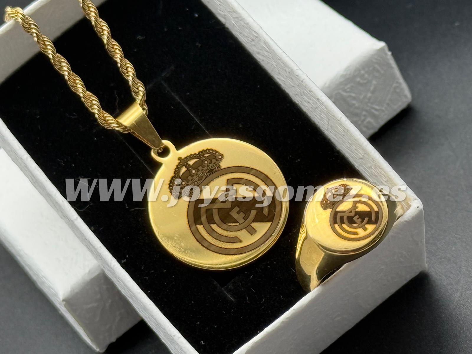 WhatsApp Image 2024-12-06 at 17.40.57 (3) Conjunto de tu equipo, medalla, cordón y sello tallas 20-22-24-26-28, grabado láser, acero 316L chapado oro 18k - Imagen 1