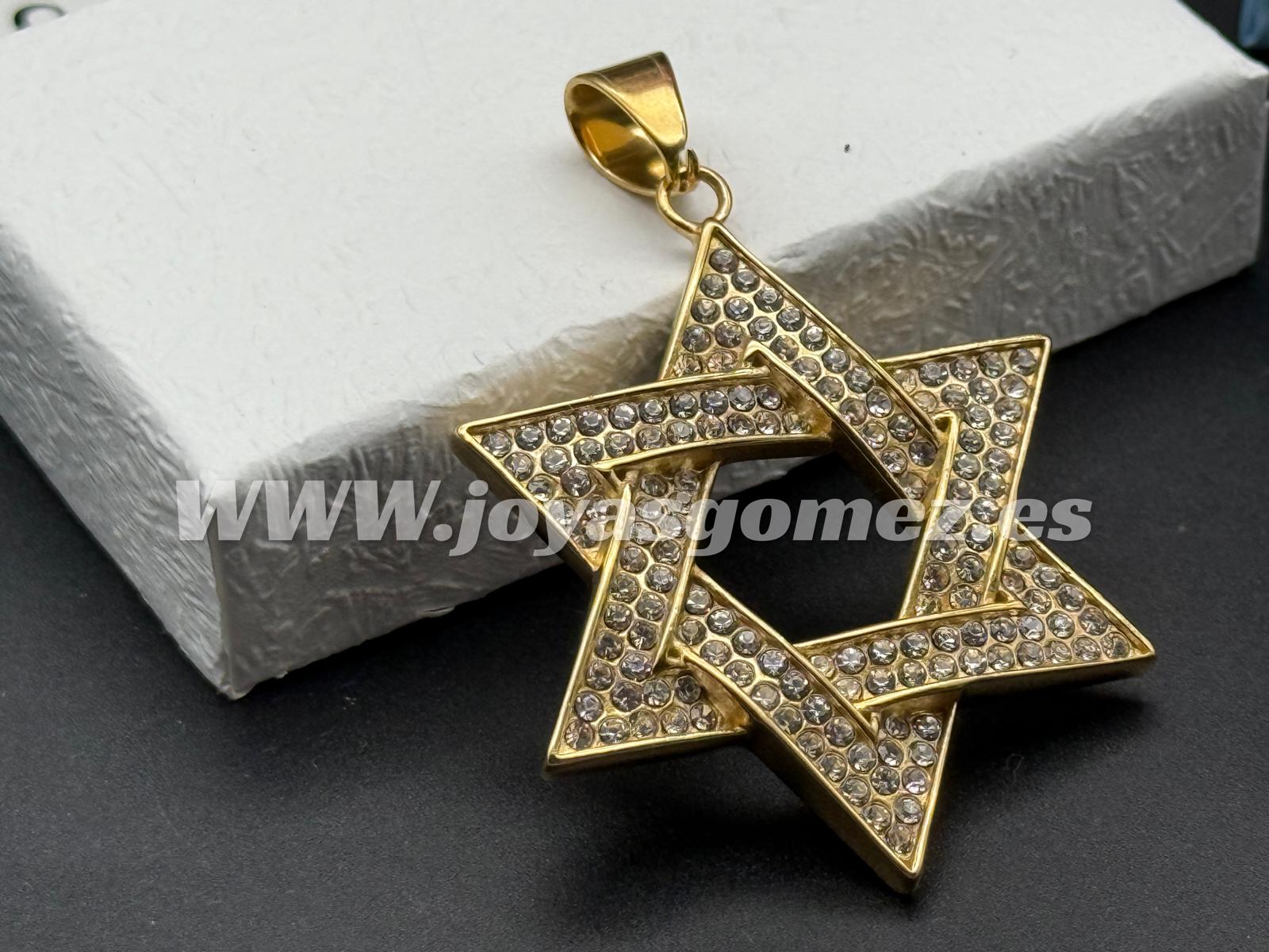 WhatsApp Image 2024-12-06 at 17.40.57 Colgante estrella de David con circonitas, acero 316L chapado oro 18k - Imagen 1