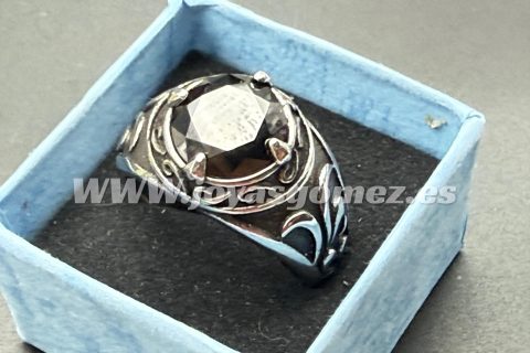 Sello piedra negra , talla 24-26 , acero 316L