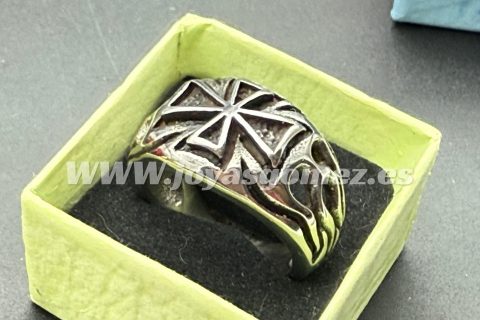 Sello Cruz Templaria , talla 26 , acero 316L