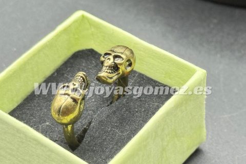 Anillo CALAVERA chapado oro 18k. talla disponible 18-LIQUIDACION-