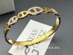 Brazalete eslabones de ancla ,acero 316 L chapado oro 18k