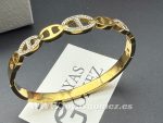 Brazalete eslabones de ancla ,acero 316 L chapado oro 18k