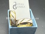 Alianzas ralladas 6mm, acero 316L chapado oro 18k, tallas 18-20-22-24-26-28-30
