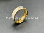 Alianzas ralladas 6mm, acero 316L chapado oro 18k, tallas 18-20-22-24-26-28-30 - Imagen 2