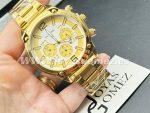 Reloj calendario dorado-blanco ,acero 316L chapado oro 18k - Imagen 2