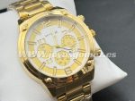 Reloj calendario dorado-blanco ,acero 316L chapado oro 18k