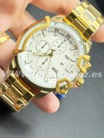 Reloj fondo blanco ,acero 316L chapado oro 18k