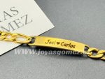 Esclava 21cm*7 mm, acero 316L chapado oro 18k