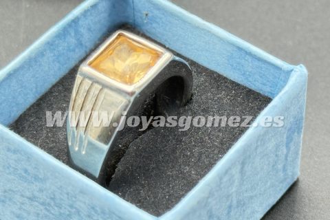 Sello piedra salmón, talla 22 , acero 316L-LIQUIDACION-