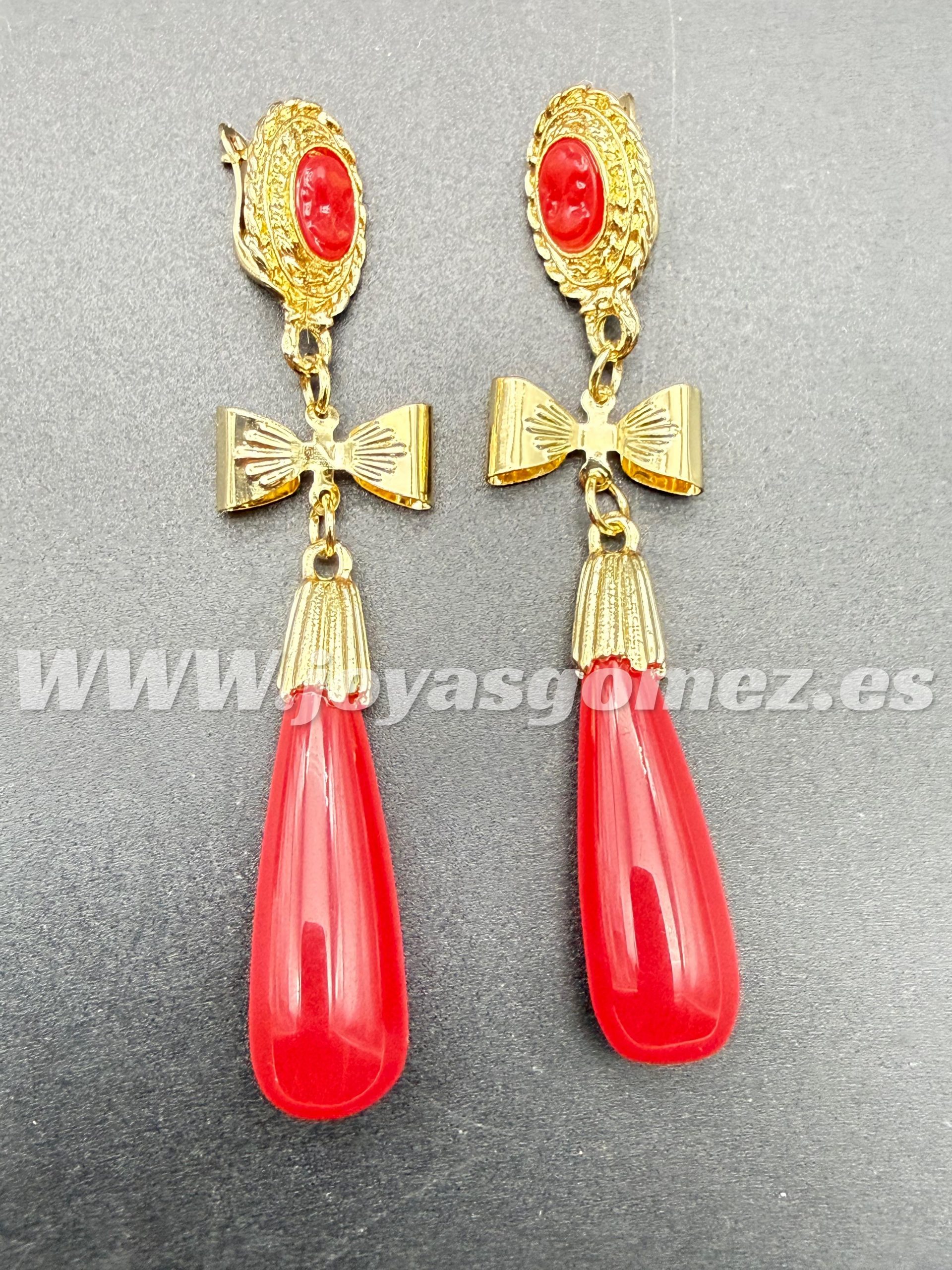 WhatsApp Image 2025-08-31 at 10.47.18 (2) Corales grandes rojo 7cm-camafeo, acero 316L chapado oro 18k - Imagen 1