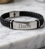 Pulsera Enlaces combinados en acero y caucho,acero 316 L - Imagen 2