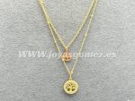 Gargantilla árbol de la vida ,acero 316L chapado oro 18k - Imagen 2