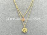 Gargantilla árbol de la vida ,acero 316L chapado oro 18k - Imagen 2