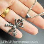 Cadena rolo 3mm*60cm y cruz legión, acero 316L - Imagen 2