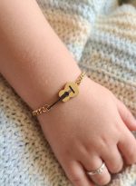 Pulsera niño guitarra 16cm-acero 316L chapado oro 18k