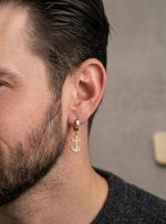 Pendientes ancla, acero 316L chapado oro 18k - Imagen 2