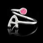 Anillo inicial, chatón rosa tallas 12-14-16-18-20-22,plata de ley