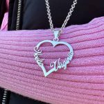 Colgante Corazón con Dos Nombres Personalizados,plata de ley - Imagen 2