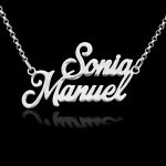 Collar de 2 nombres Personalizado ,plata de ley