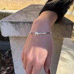 Pulsera letra inicial con bola ,plata de ley - Imagen 2