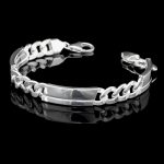 Pulsera de hombre Forzada y Tramos-9mm * 21cm ,Plata Ley 925