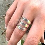 Anillo tres nombres, tallas 10-12-14-16-18-20-22, plata de ley - Imagen 2