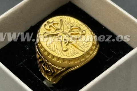 Sello legión tallas 18,20,22,24,26,28,30, acero 316L chapado oro 18k