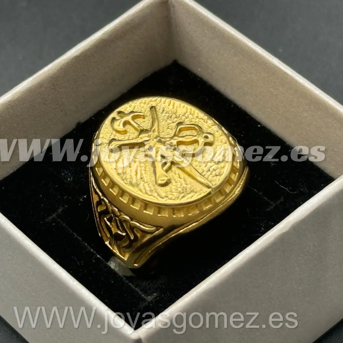 WhatsApp-Image-2024-05-04-at-11.52.29-2 Sello legión tallas 18,20,22,24,26,28,30, acero 316L chapado oro 18k - Imagen 1