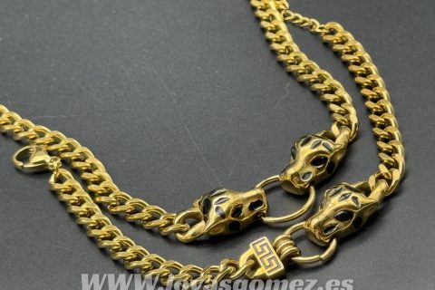 Gargantilla y pulsera animal print, acero 316L