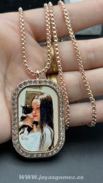 Cadena con placa circonitas foto en color,- PROMOCIÓN- - Imagen 2