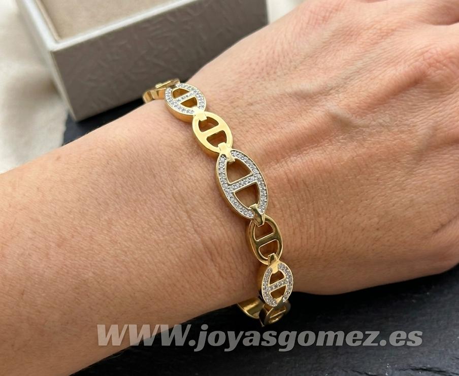 WhatsApp Image 2026-06-08 at 09.19.04 Brazalete eslabones de ancla ,acero 316 L chapado oro 18k - Imagen 1