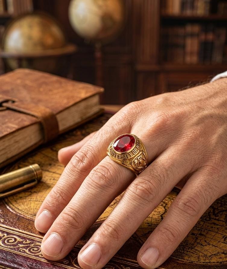 WhatsApp Image 2026-08-28 at 11.01.39 Sello piedra roja talla 22,acero 316 L chapado oro 18k - Imagen 1