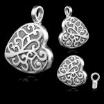 Guardacenizas corazón, plata de ley