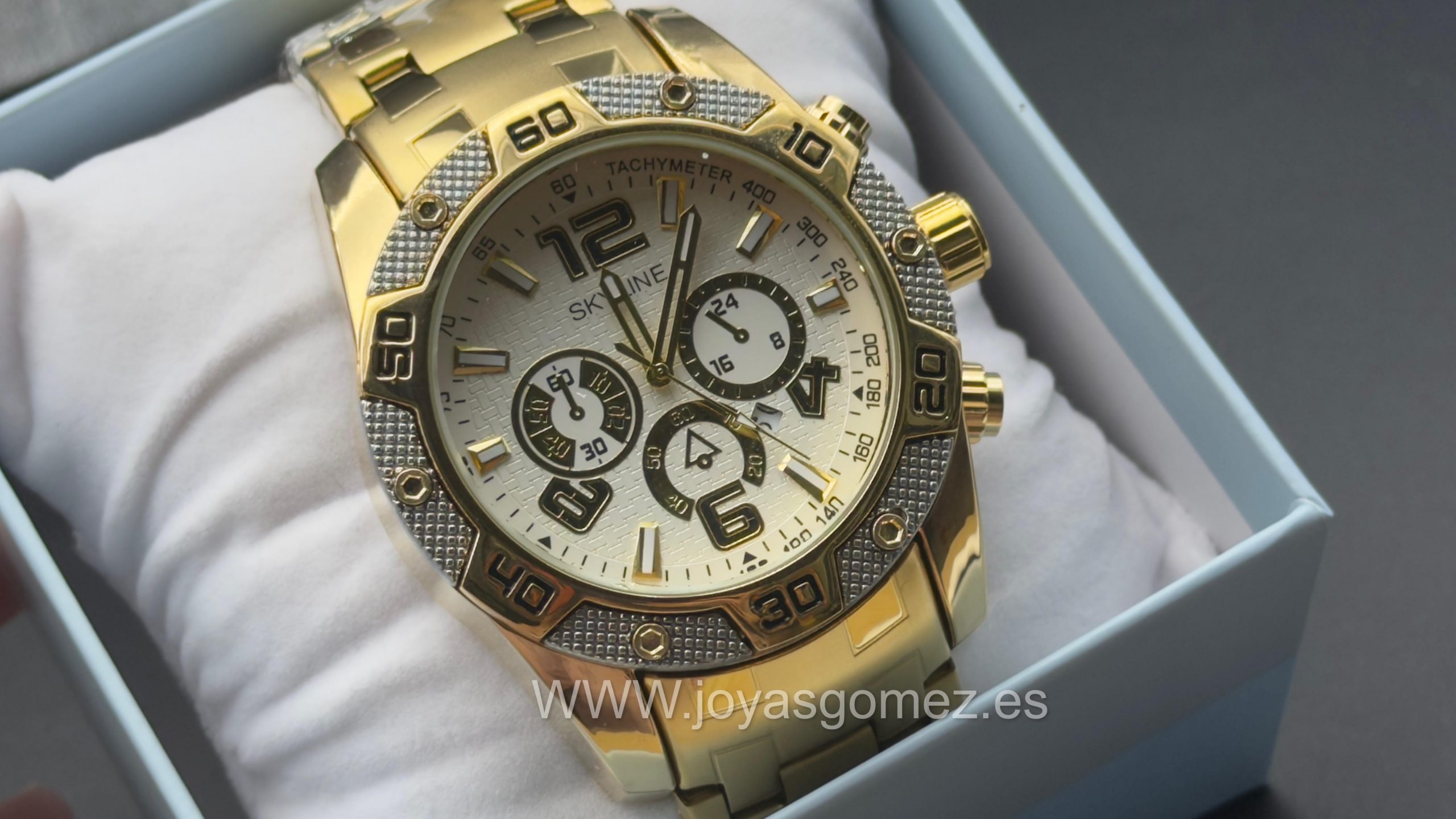 WhatsApp Image 2026-03-11 at 10.21.07 Reloj calendario acero 316 L chapado oro 18k - Imagen 1