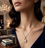 Gargantilla bolso de lujo con circonitas cúbicas ,acero 316L chapado oro 18k - Imagen 2