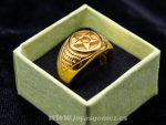 Sello estrella de david, talla 22 acero 316L chapado oro 18k