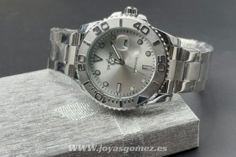 Reloj esfera blanca- nácar,acero 316L