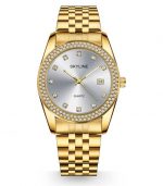 Reloj esfera nácar circonitas ,acero 316L chapado oro 18k- PROMOCIÓN-