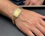 Pulsera billete 500 circonitas 10mm *23cm acero 316L, chapado oro 18k