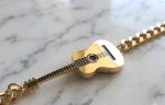 Pulsera guitarra 21cm-acero 316L chapado oro 18k - Imagen 2