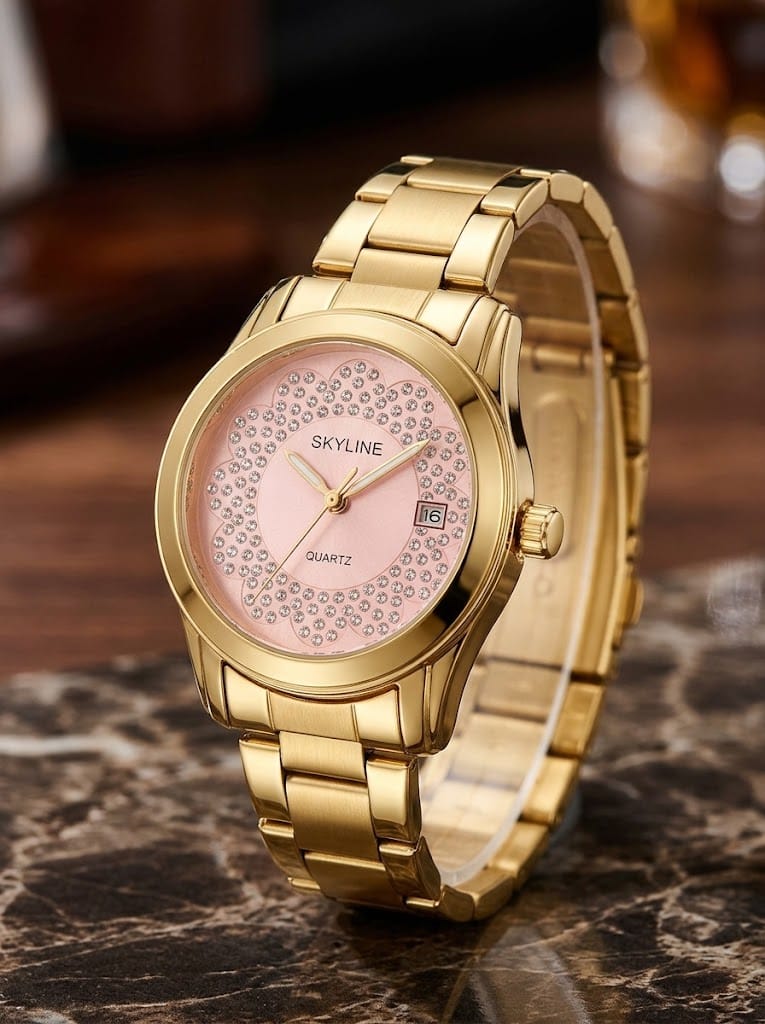 WhatsApp Image 2026-10-29 at 10.48.32 Reloj rosa circonitas ,acero 316L chapado oro 18k - Imagen 1